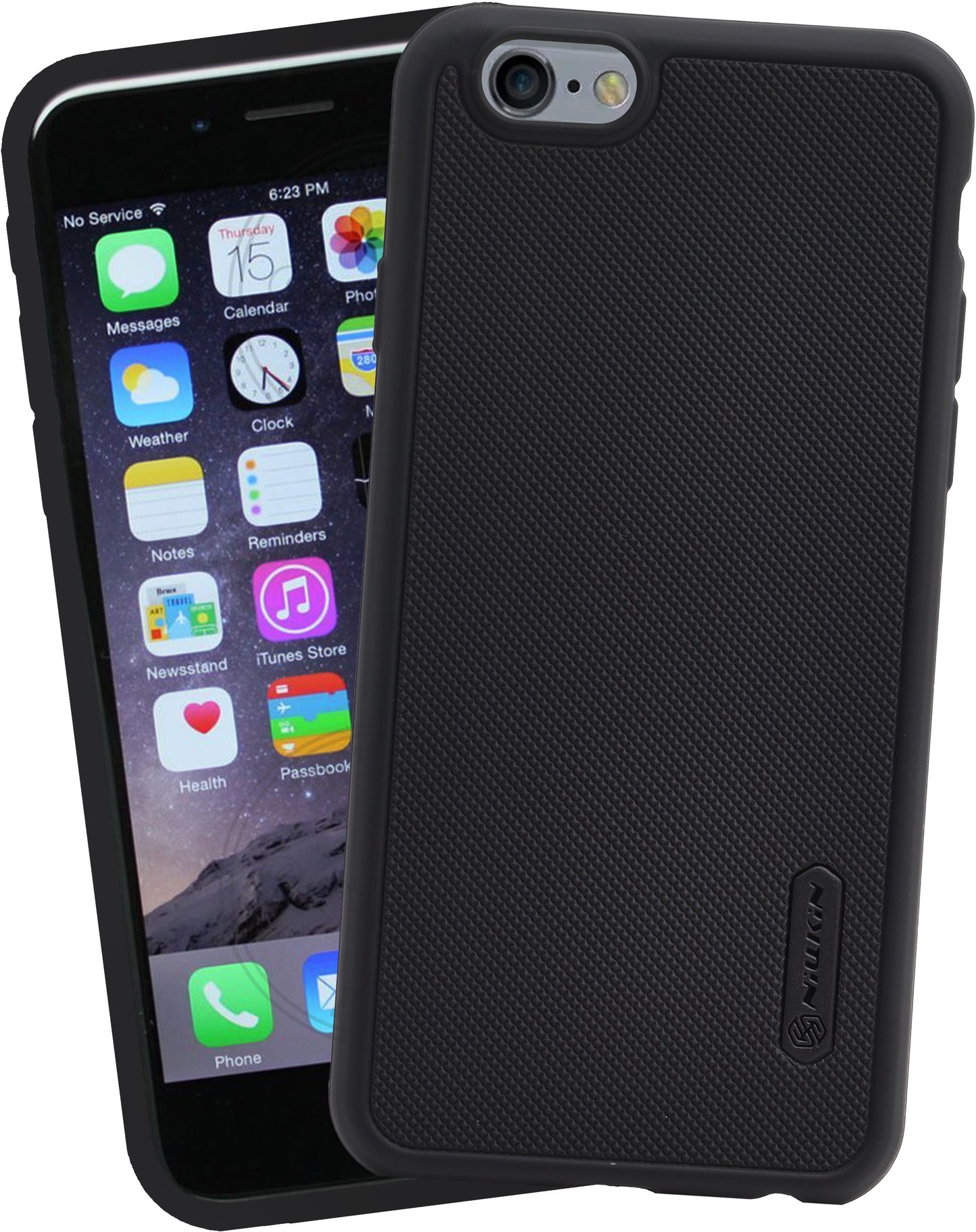VAKIBO Niukin Dotted Design Black Coloured Soft TPU Rubber Back Cover Case With Camera Protection Ring Suitable for Apple iPhone 6