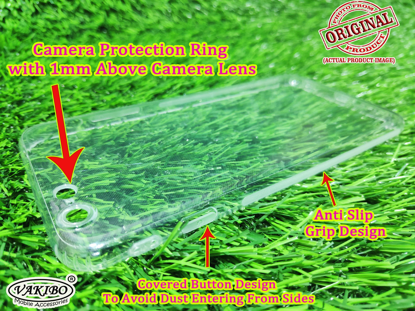 VAKIBO Super Premium Soft TPU Transparent Case With Dustplug,Side Grip,Corner Protection,lanyard Cuts,Camera Protection Suitable for iPhone 6 Plus