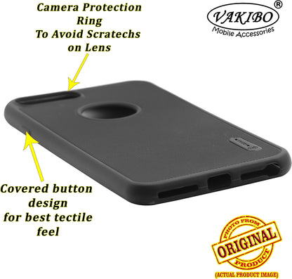 VAKIBO Niukin Dotted Design Black Coloured Soft TPU Rubber Back Cover Case With Camera Protection Ring Suitable for Apple iPhone 6 Plus
