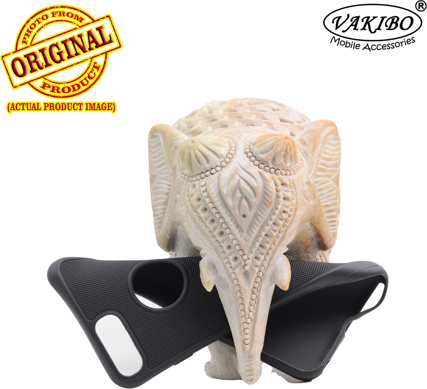 VAKIBO Niukin Dotted Design Black Coloured Soft TPU Rubber Back Cover Case With Camera Protection Ring Suitable for Apple iPhone 6 Plus