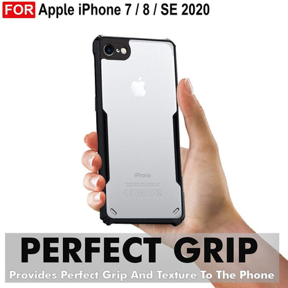 VAKIBO Best Selling Black and Transparent Back Cover Case Made With Soft TPU and Acrylic With 4 Corner and Camera Protection Suitable for Apple iPhone 7
