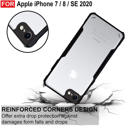 VAKIBO Best Selling Black and Transparent Back Cover Case Made With Soft TPU and Acrylic With 4 Corner and Camera Protection Suitable for Apple iPhone 7