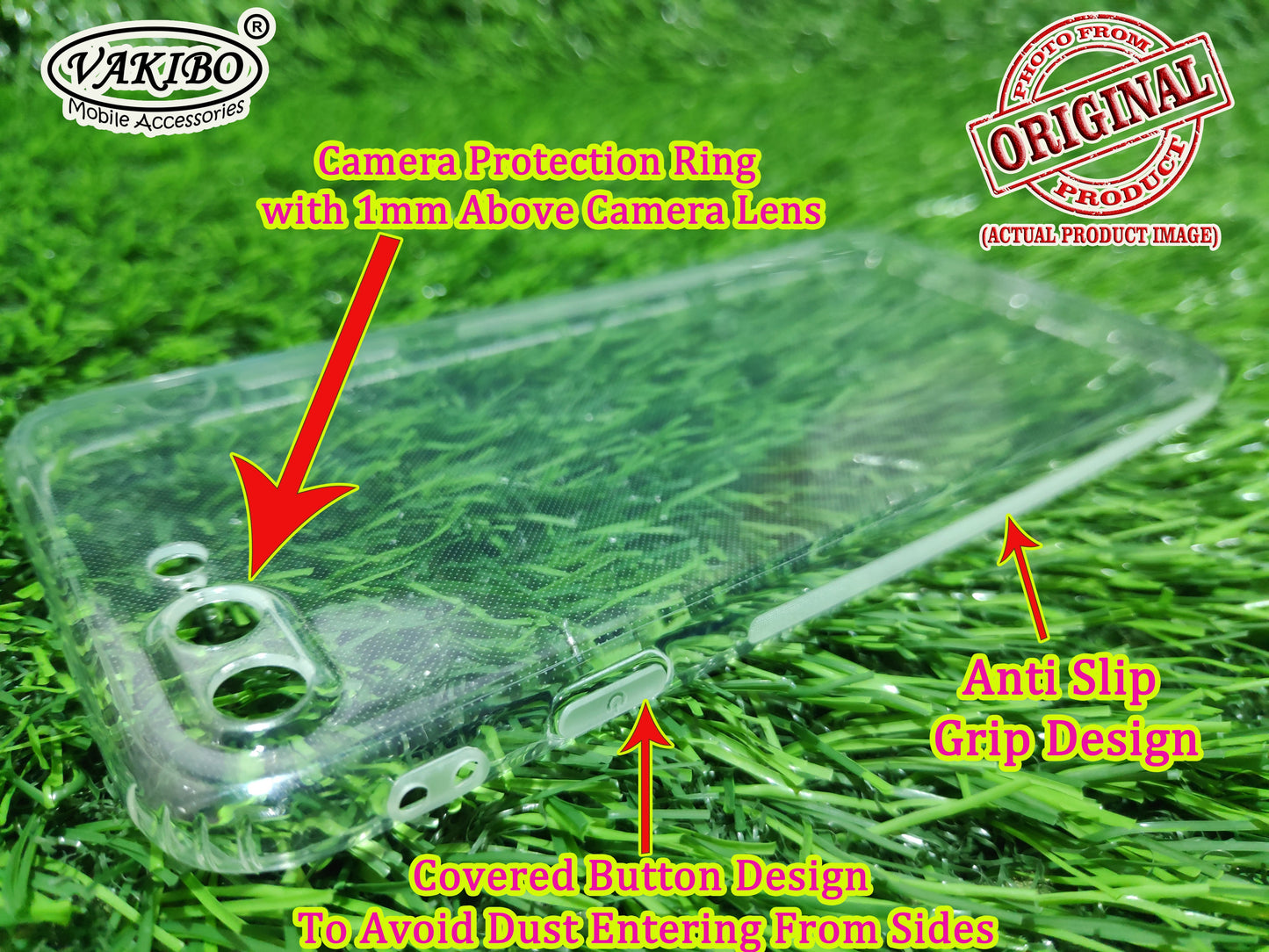 VAKIBO Super Premium Soft TPU Transparent Case With Dustplug,Side Grip,Corner Protection,lanyard Cuts,Camera Protection Suitable for iPhone 7 Plus