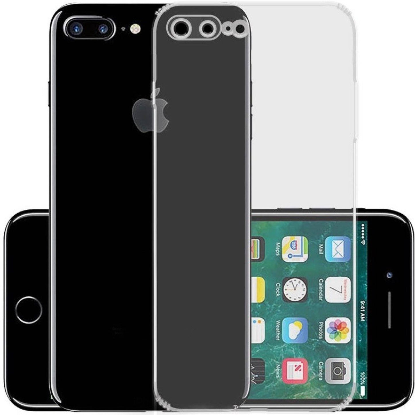 VAKIBO Super Premium Soft TPU Transparent Case With Dustplug,Side Grip,Corner Protection,lanyard Cuts,Camera Protection Suitable for iPhone 8 Plus