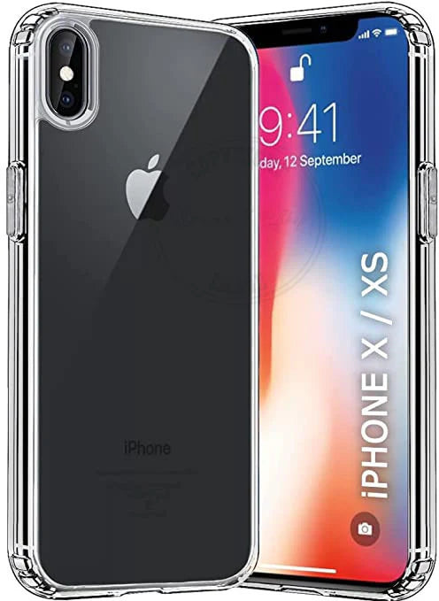 VAKIBO Premium Clear 2MM Thick Transparent Soft TPU Rubber Back Cover Case With Camera Protection Suitable for Apple iPhone XS