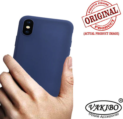 VAKIBO 1.2 MM Thick Blue Coloured Soft TPU Rubber Back Cover Case With Camera Protection Ring Suitable for Apple iPhone XS