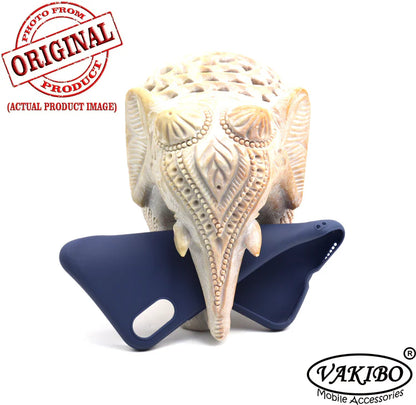 VAKIBO 1.2 MM Thick Blue Coloured Soft TPU Rubber Back Cover Case With Camera Protection Ring Suitable for Apple iPhone XS
