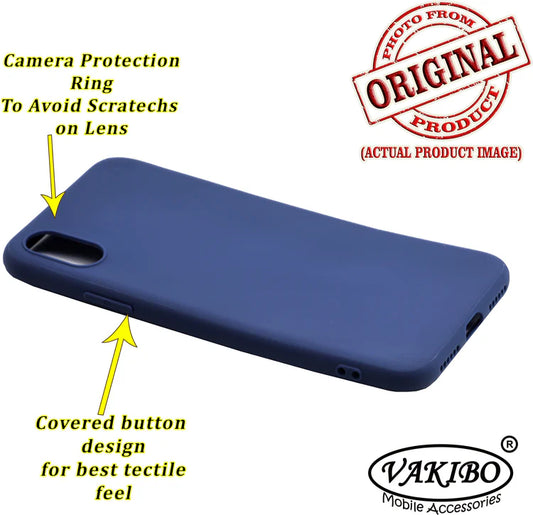 VAKIBO 1.2 MM Thick Blue Coloured Soft TPU Rubber Back Cover Case With Camera Protection Ring Suitable for Apple iPhone XS