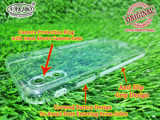 VAKIBO Super Premium Soft TPU Transparent Case With Dustplug,Side Grip,Corner Protection,lanyard Cuts,Camera Protection Suitable for iPhone XS