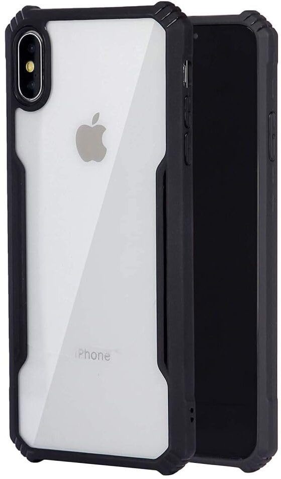 VAKIBO Best Selling Black and Transparent Back Cover Case Made With Soft TPU and Acrylic With 4 Corner and Camera Protection Suitable for Apple iPhone XS Max