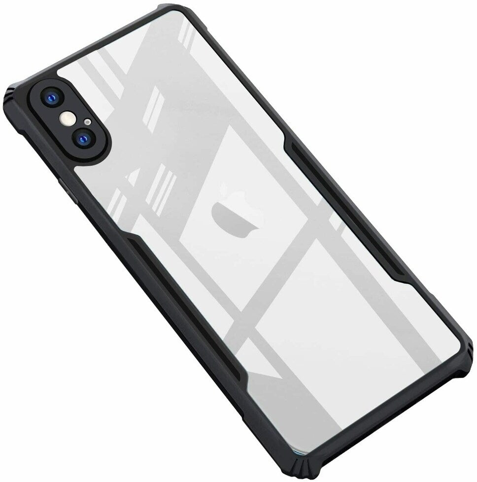 VAKIBO Best Selling Black and Transparent Back Cover Case Made With Soft TPU and Acrylic With 4 Corner and Camera Protection Suitable for Apple iPhone XS Max