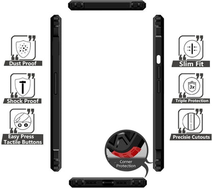 VAKIBO Best Selling Black and Transparent Back Cover Case Made With Soft TPU and Acrylic With 4 Corner and Camera Protection Suitable for Samsung Galaxy M01 Core