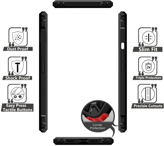 VAKIBO Best Selling Black and Transparent Back Cover Case Made With Soft TPU and Acrylic With 4 Corner and Camera Protection Suitable for Samsung Galaxy M01 Core