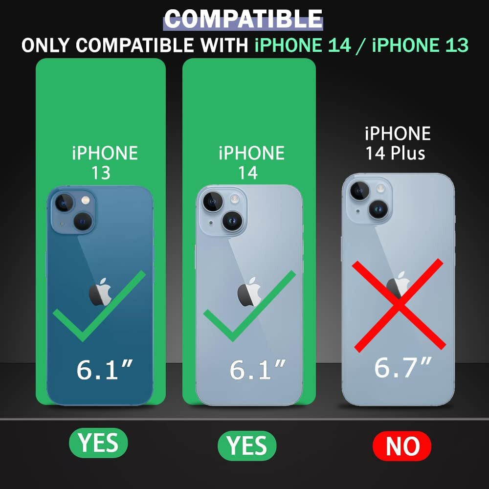 VAKIBO Megnatic Magsafe Grey Coloured Soft with Hard back Back Cover Case With Camera Protection Ring Suitable for iPhone 14