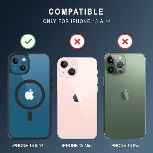 VAKIBO Megnatic Magsafe Black Coloured Soft with Hard back Back Cover Case With Camera Protection Ring Suitable for iPhone 14