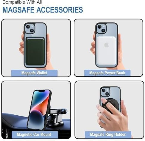 VAKIBO Megnatic Magsafe Black Coloured Soft with Hard back Back Cover Case With Camera Protection Ring Suitable for iPhone 16