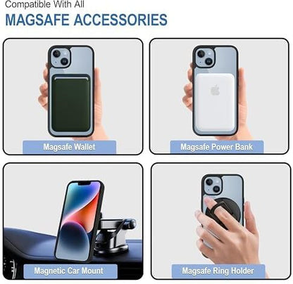 VAKIBO Megnatic Magsafe Black Coloured Soft with Hard back Back Cover Case With Camera Protection Ring Suitable for iPhone X