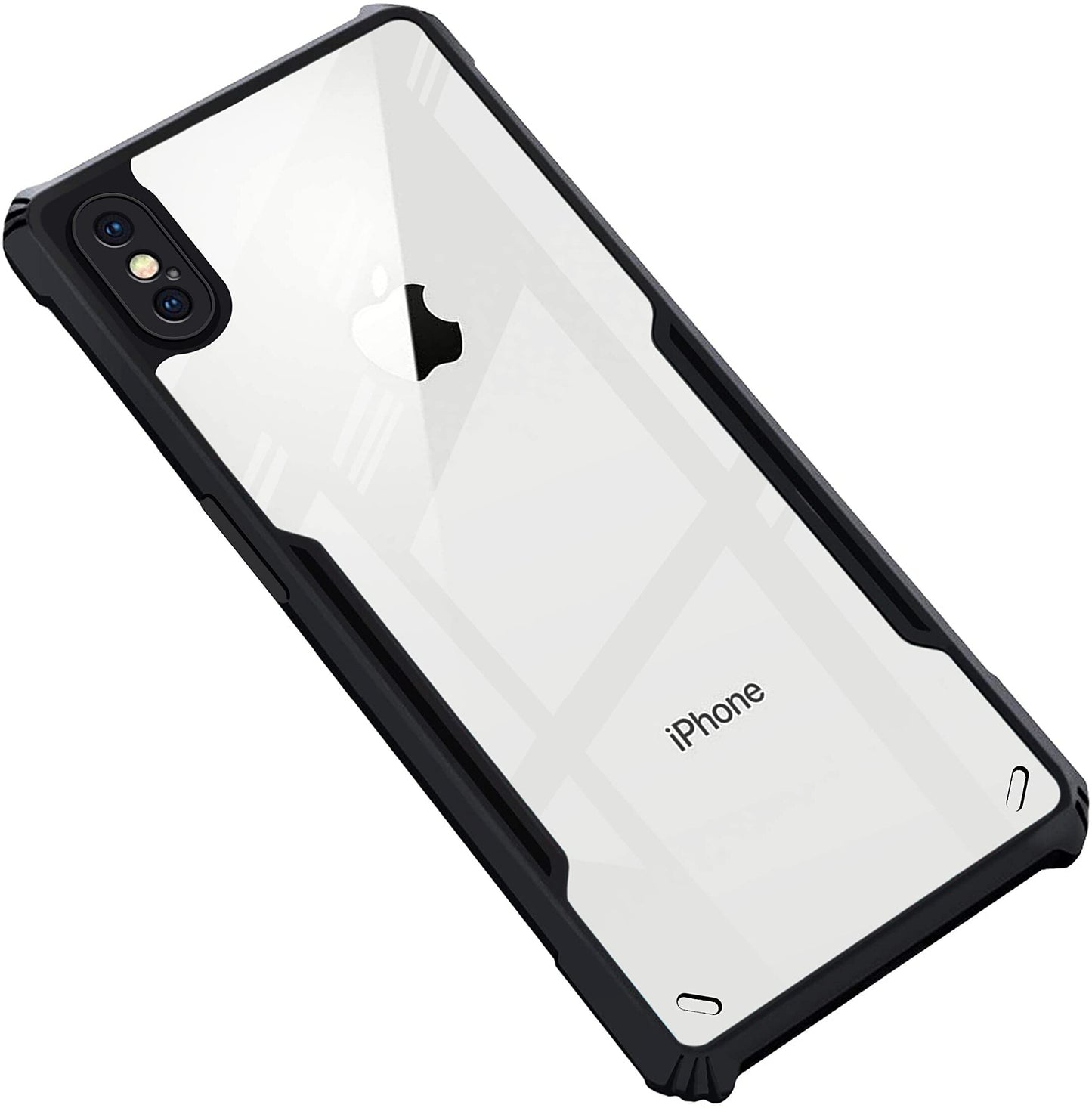 VAKIBO Best Selling Black and Transparent Back Cover Case Made With Soft TPU and Acrylic With 4 Corner and Camera Protection Suitable for Apple iPhone X