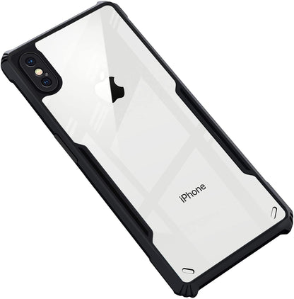 VAKIBO Best Selling Black and Transparent Back Cover Case Made With Soft TPU and Acrylic With 4 Corner and Camera Protection Suitable for Apple iPhone X