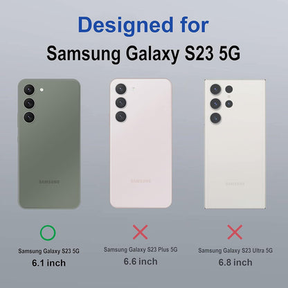 VAKIBO Megnatic Magsafe Black Coloured Soft with Hard back Back Cover Case With Camera Protection Ring Suitable for Samsung Galaxy S23