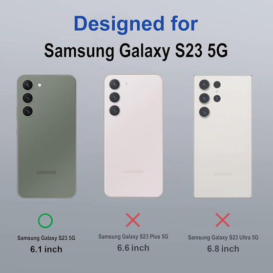 VAKIBO Megnatic Magsafe Black Coloured Soft with Hard back Back Cover Case With Camera Protection Ring Suitable for Samsung Galaxy S23