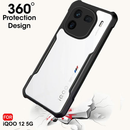VAKIBO Super Premium Black Border Transparent Case With Corner Protection & Camera Protection Suitable for iQOO 12 5G
