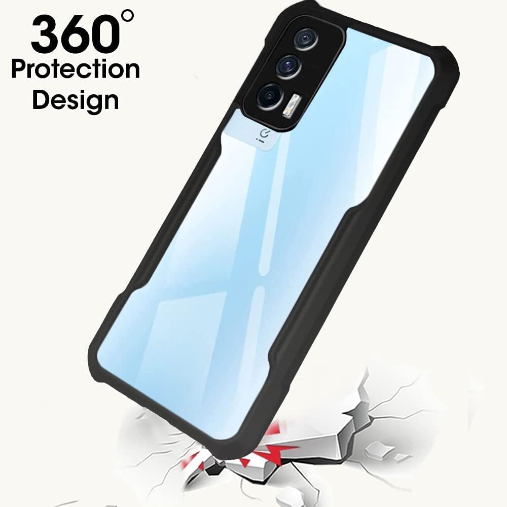 VAKIBO Super Premium Black Border Transparent Case With Corner Protection & Camera Protection Suitable for iQOO Neo 5