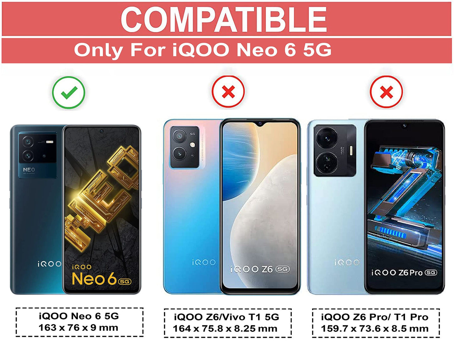 VAKIBO Super Premium Black Border Transparent Case With Corner Protection & Camera Protection Suitable for iQOO 6