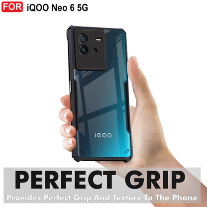 VAKIBO Super Premium Black Border Transparent Case With Corner Protection & Camera Protection Suitable for iQOO Neo 6