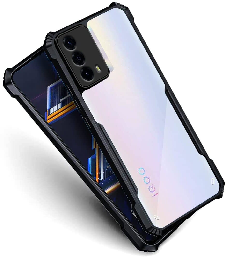 VAKIBO Super Premium Black Border Transparent Case With Corner Protection & Camera Protection Suitable for iQOO Z5