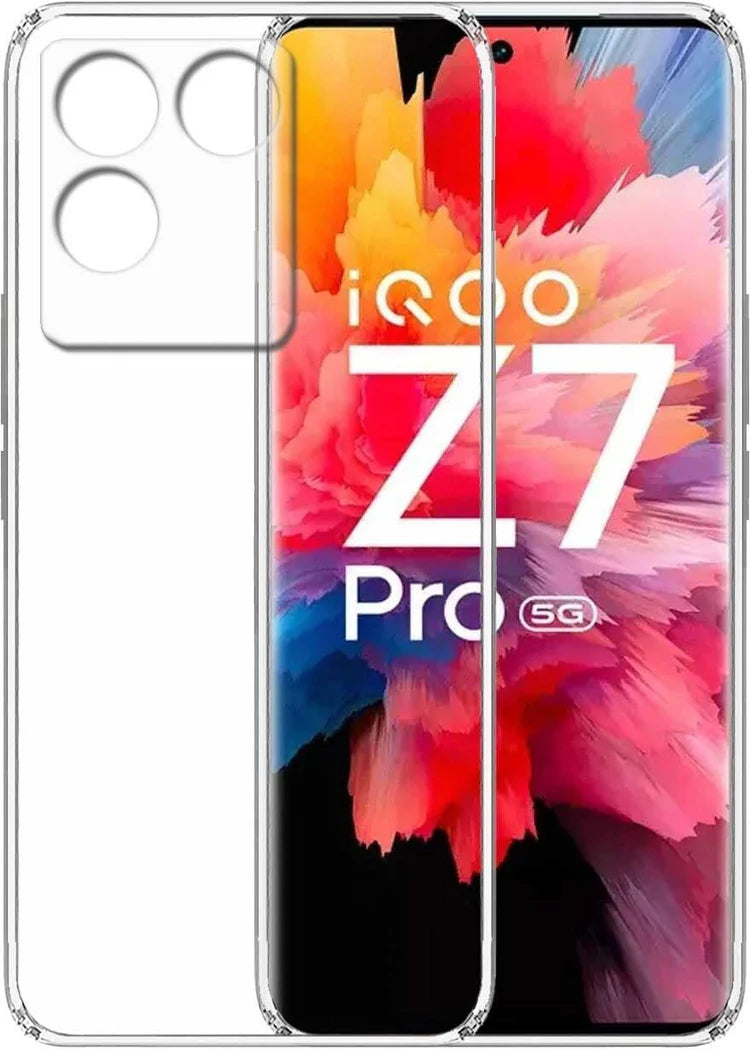 VAKIBO Premium Clear 1.5MM Thick Transparent Soft TPU Rubber Back Cover Case With Camera Protection Suitable for Iqoo Z7 Pro