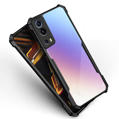 VAKIBO Best Selling Black and Transparent Back Cover Case Made With Soft TPU and Acrylic With 4 Corner and Camera Protection Suitable for iQOO Z3