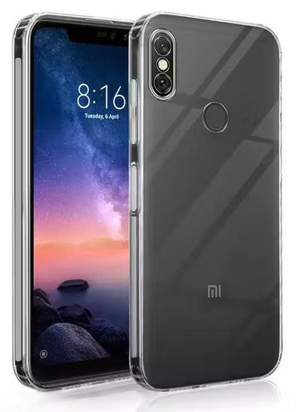 VAKIBO Super Premium Soft TPU Transparent Case With Dustplug,Side Grip,Corner Protection,lanyard Cuts,Camera Protection Suitable for Mi Redmi Note 6 Pro