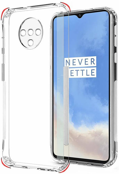 VAKIBO Super Premium Soft TPU Transparent Case With Dustplug,Side Grip,Corner Protection,lanyard Cuts,Camera Protection Suitable for Oneplus 7T