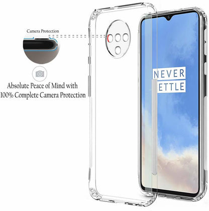 VAKIBO Super Premium Soft TPU Transparent Case With Dustplug,Side Grip,Corner Protection,lanyard Cuts,Camera Protection Suitable for Oneplus 7T