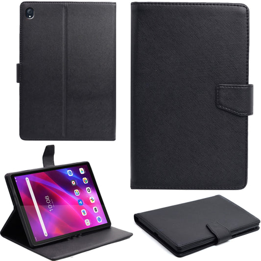 VAKIBO Mercury Premium Black Coloured made With Canvas and TPU Flip Cover Case Suitable for Lenovo Tab K10