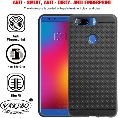 VAKIBO Dotted Design Black Coloured Soft TPU Back Cover Case Suitable for Lenovo K9
