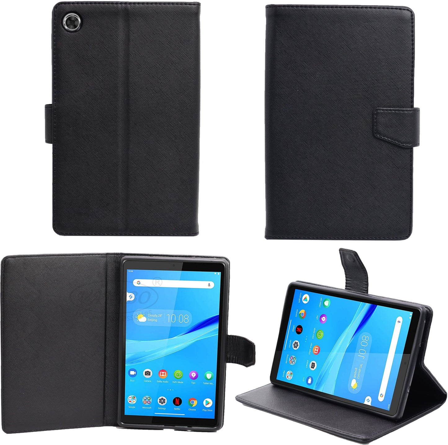 VAKIBO Mercury Premium Black Coloured made With Canvas and TPU Flip Cover Case Suitable for Samsung Galaxy TAB A8 X205/X200