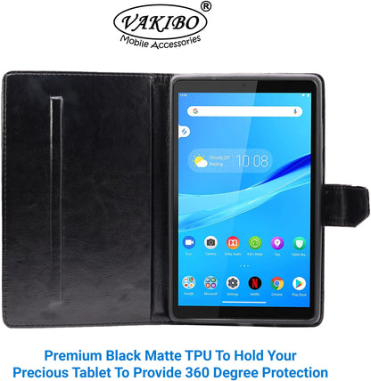 VAKIBO Horizontal Premium Dotted Blue Coloured Sysnthatic Leather Flip Cover Case Suitable for Lenovo Tab M8 FHD 2nd Gen 8705F