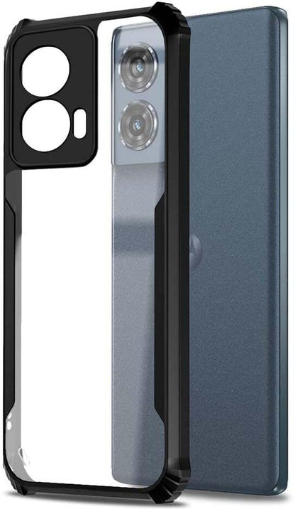 VAKIBO Super Premium Black Border Transparent Case With Corner Protection & Camera Protection Suitable for Moto G85