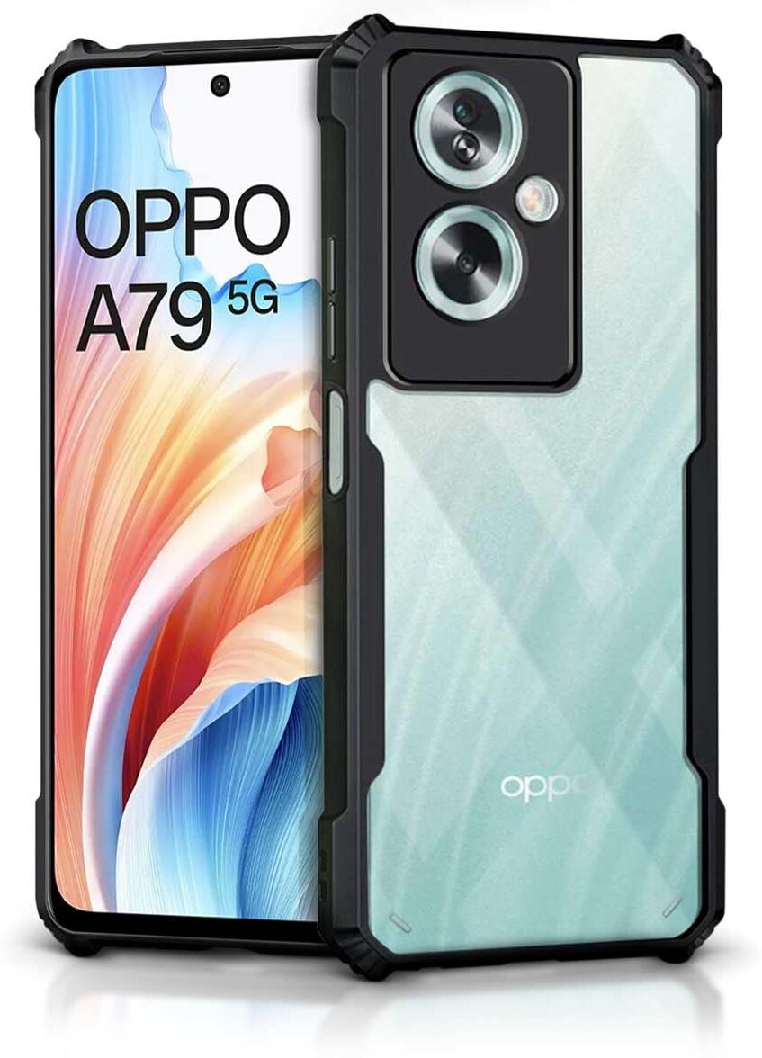 VAKIBO Super Premium Black Border Transparent Case With Corner Protection & Camera Protection Suitable for Oppo A79 5G
