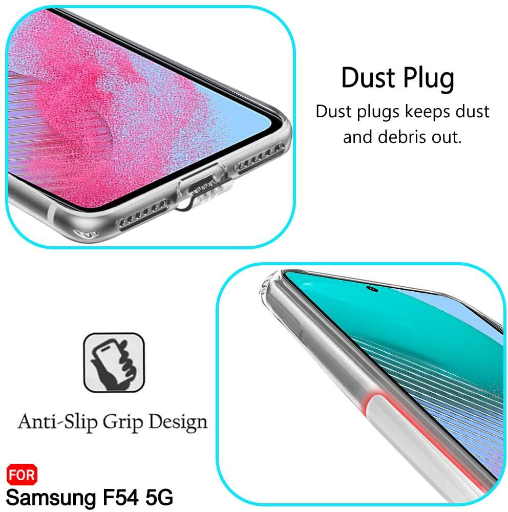 VAKIBO Premium Clear 1.5MM Thick Transparent Soft TPU Rubber Back Cover Case With Camera Protection Suitable for Samsung Galaxy M54 5G