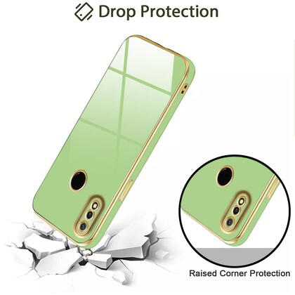 VAKIBO Golden Chrome Border Pista Coloured Soft TPU Back Cover Case With Camera Protection Suitable for Mi Redmi 7