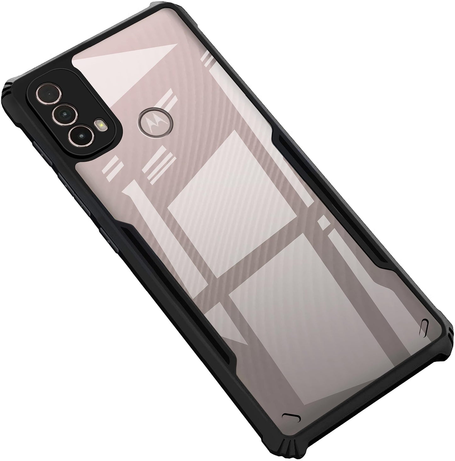 VAKIBO Super Premium Black Border Transparent Case With Corner Protection & Camera Protection Suitable for Moto E40