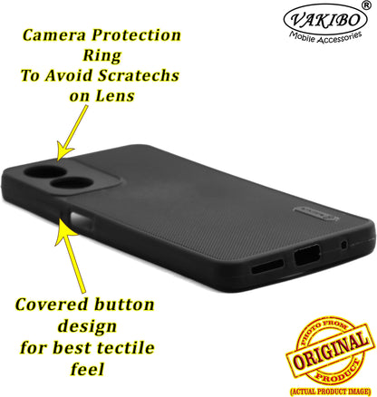 VAKIBO Niukin Dotted Design Black Coloured Soft TPU Rubber Back Cover Case With Camera Protection Ring Suitable for Moto G04