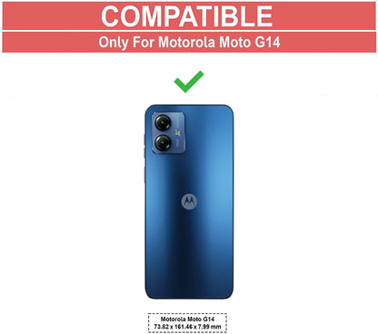 VAKIBO Super Premium Black Border Transparent Case With Corner Protection & Camera Protection Suitable for Moto G14