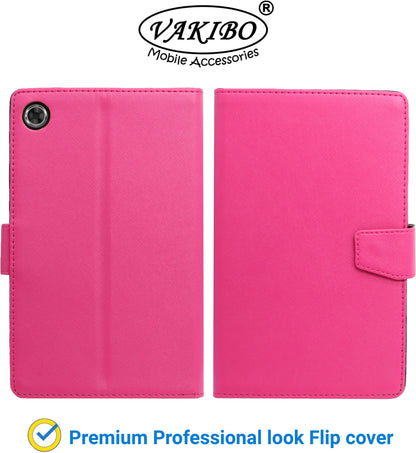 VAKIBO Mercury Premium Pink Coloured made With Canvas and TPU Flip Cover Case Suitable for Moto Tab G20