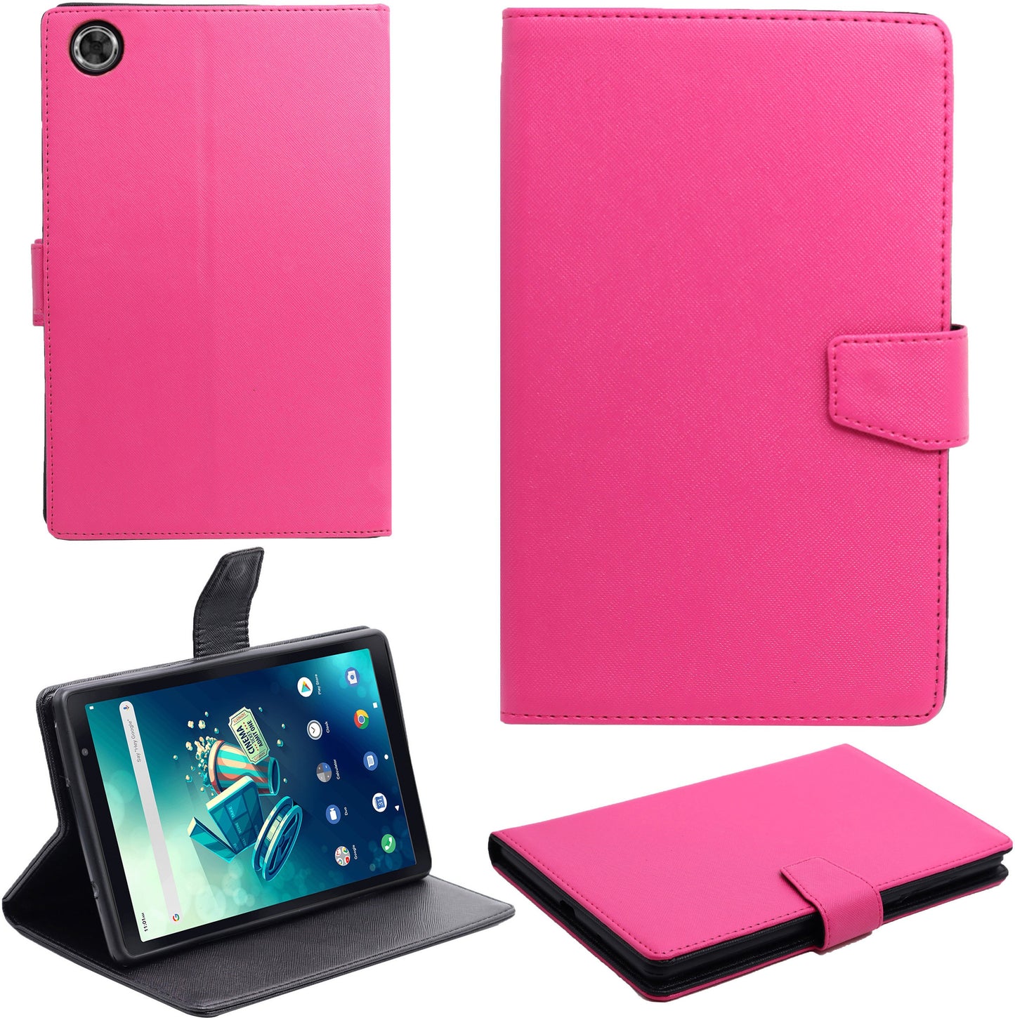 VAKIBO Mercury Premium Pink Coloured made With Canvas and TPU Flip Cover Case Suitable for Moto Tab G20