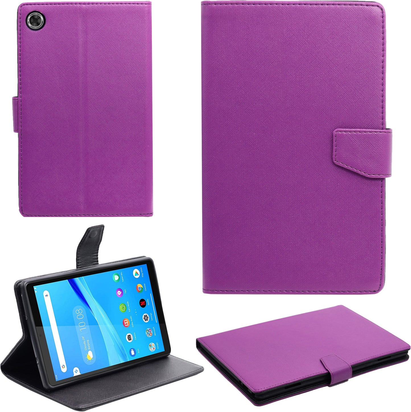 VAKIBO Mercury Premium Purple Coloured made With Canvas and TPU Flip Cover Case Suitable for Moto Tab G20