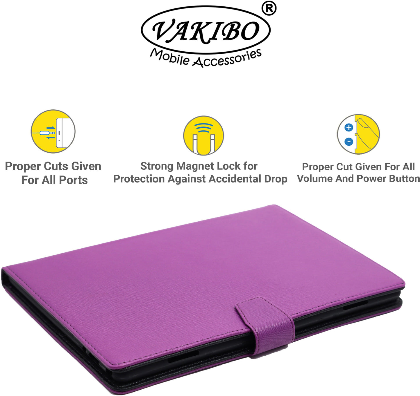 VAKIBO Mercury Premium Purple Coloured made With Canvas and TPU Flip Cover Case Suitable for Moto Tab G20